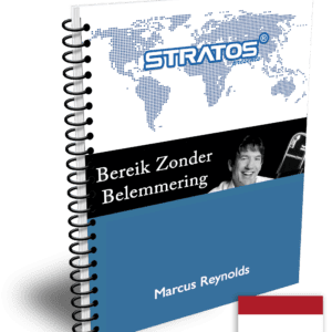 Range Without Resistance – Dutch-language embouchure training e-book by Marcus Reynolds, titled 'Bereik Zonder Belemmering'.